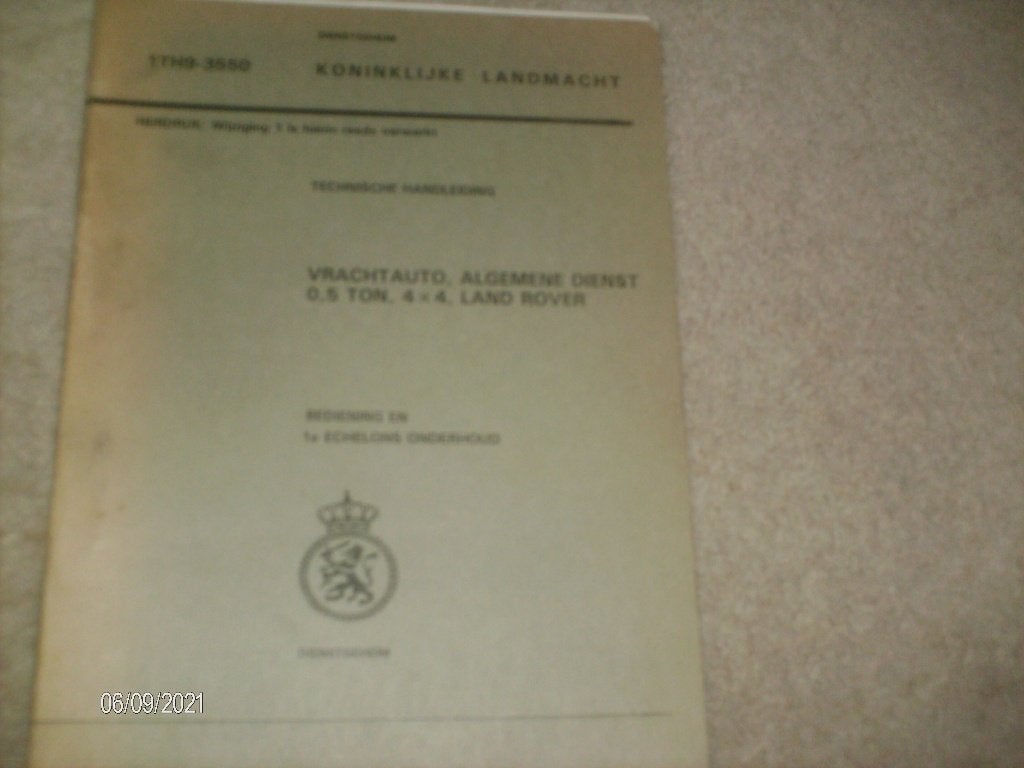 GEBRUIKSAANWIJZING LANDROVER 1 TH 9 - 3550, Ophalen of Verzenden