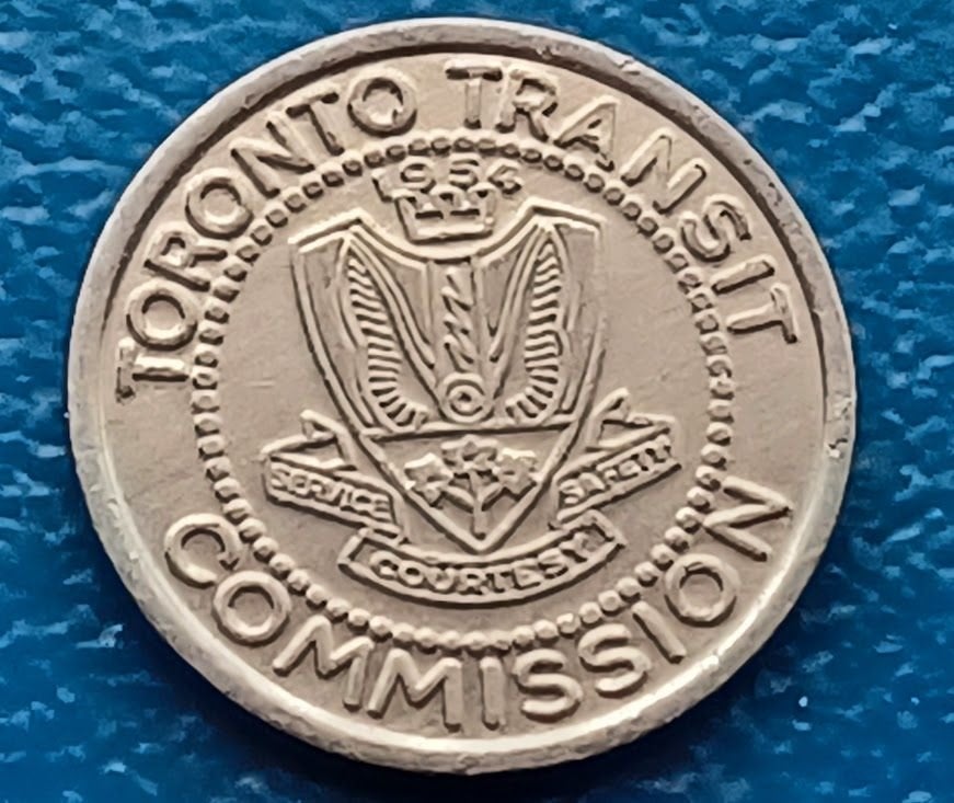 Metro Token - Toronto Transit Commission 1954, Postzegels en Munten, Verzenden, Overige materialen, Buitenland