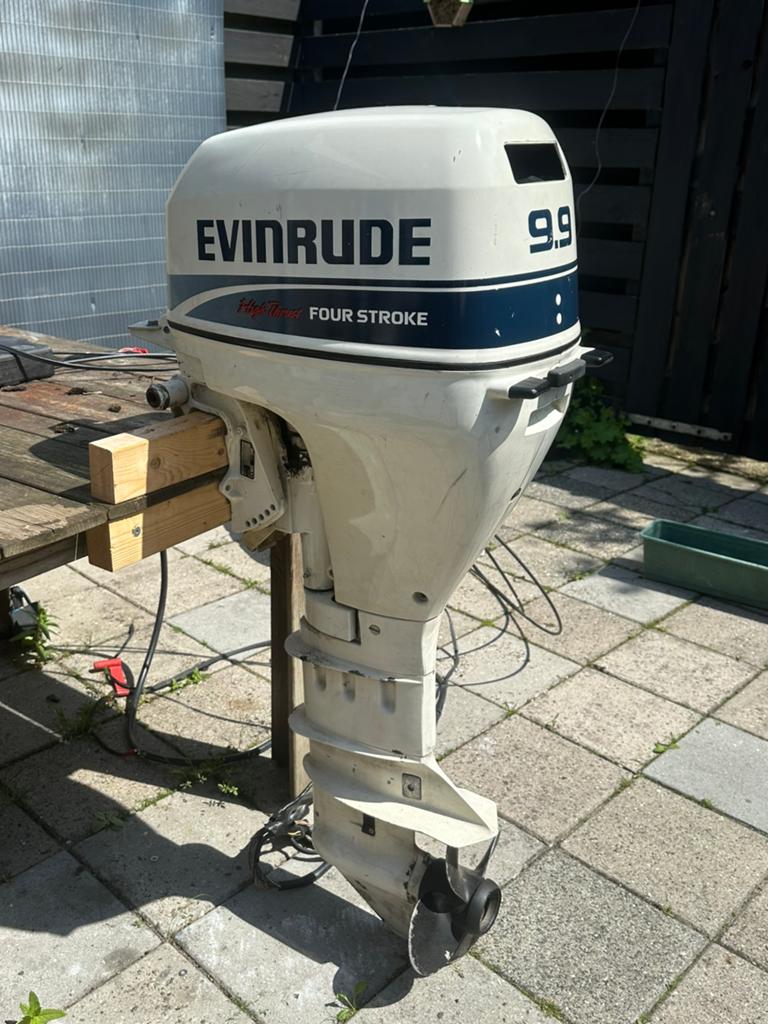 Evinrude 9.9 pk 4 takt buitenboordmotor Electrische start, Ophalen, Gebruikt, Motor en Techniek, Motorboot