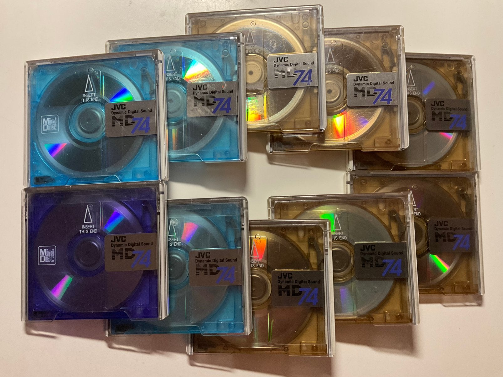 Minidisc’s. JVC DDS- MD74  10x als nieuw color  74 minuten, Ophalen of Verzenden