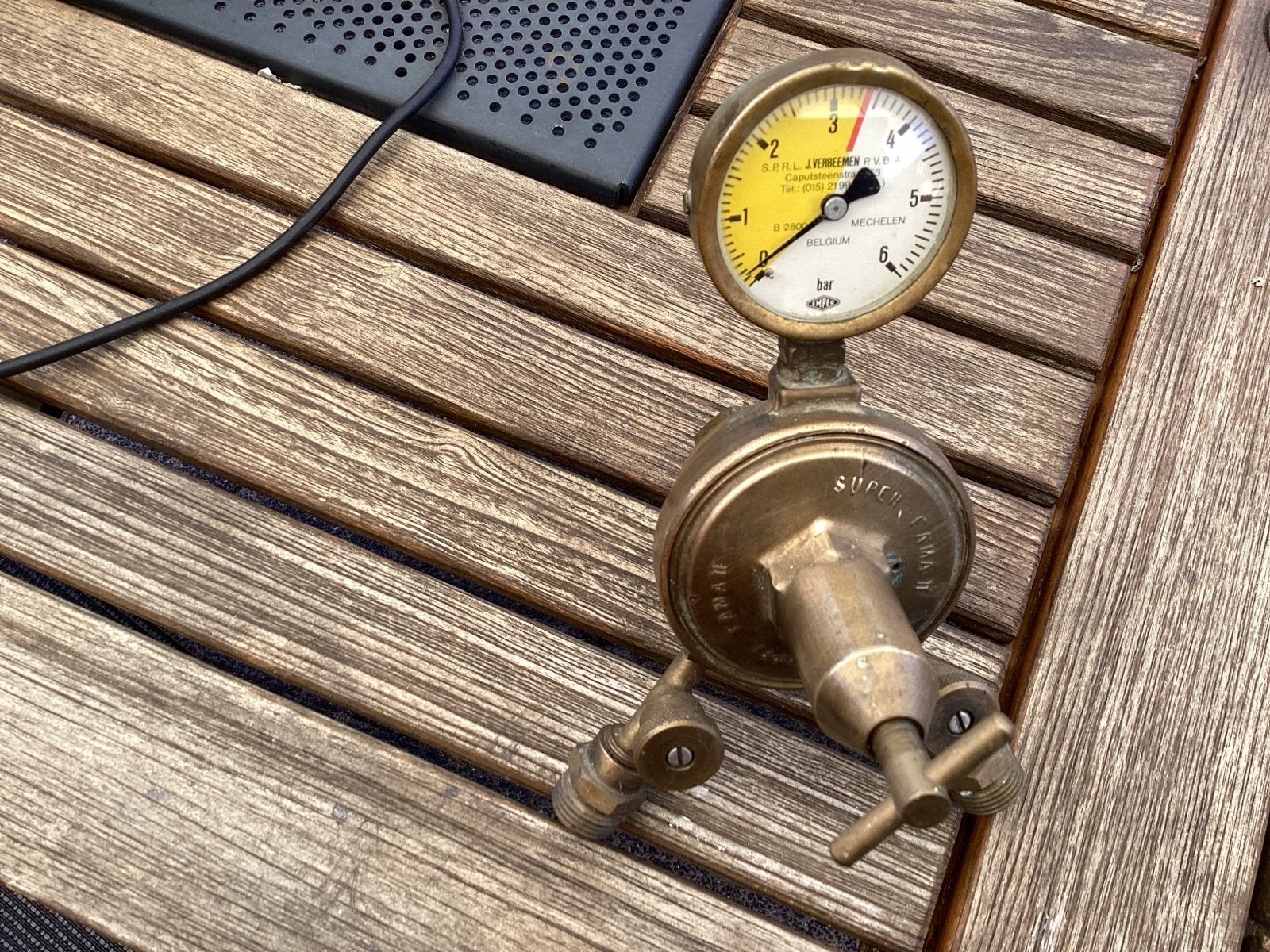 Vintage gasdrukregelaar met manometer, Antiek en Kunst, Ophalen of Verzenden