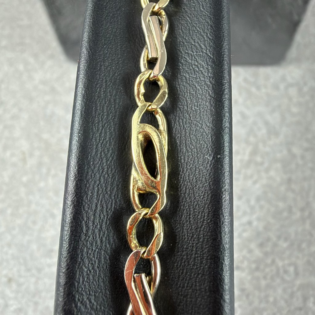 Gouden Armband | 14k | 9,12g | fantasieband |20,5cm| 417749, Ophalen of Verzenden, Gebruikt, Goud, Goud