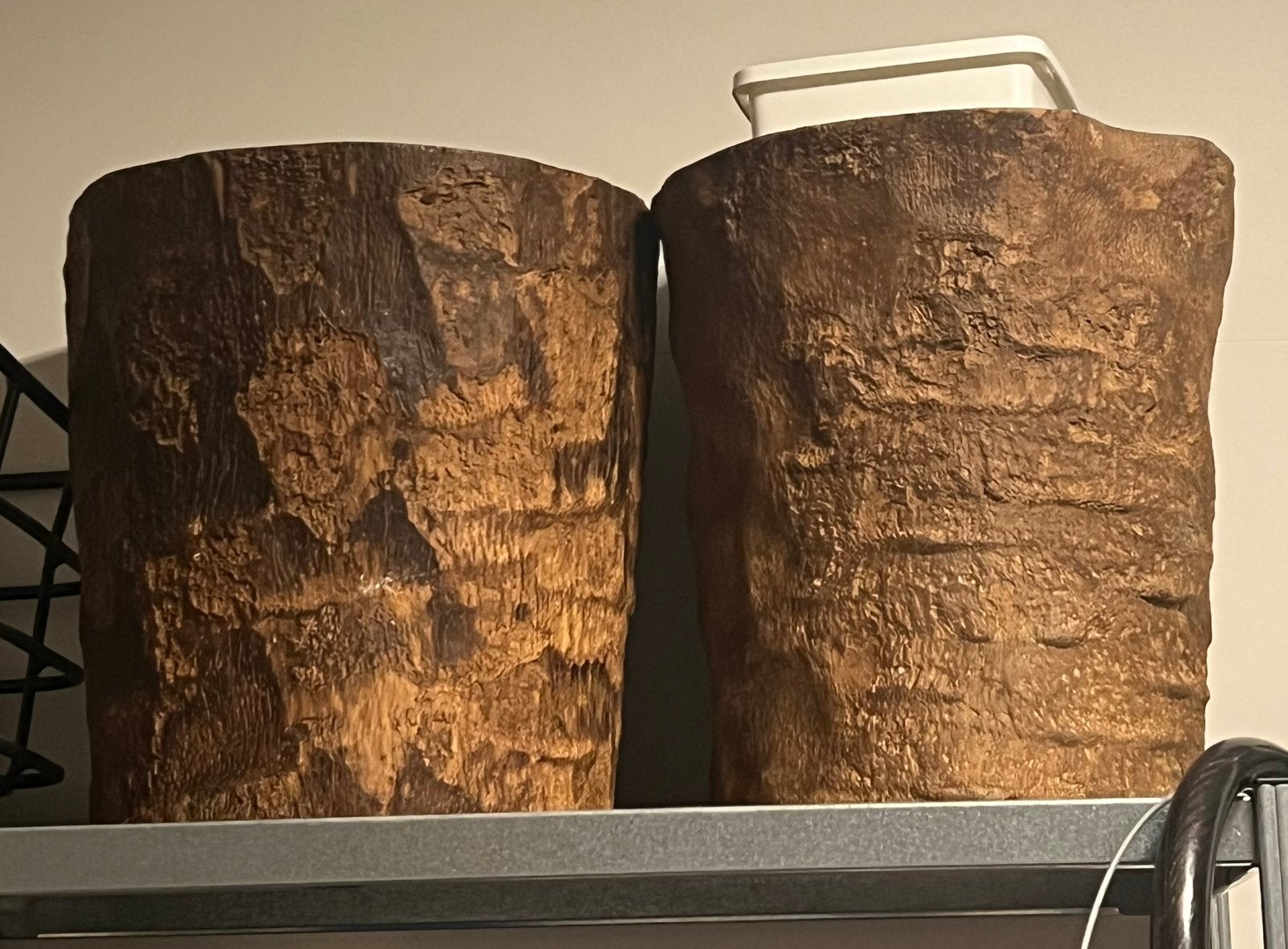 Palmhouten potten 2 stuks, Ophalen, Minder dan 30 cm, Rond, Zo goed als nieuw
