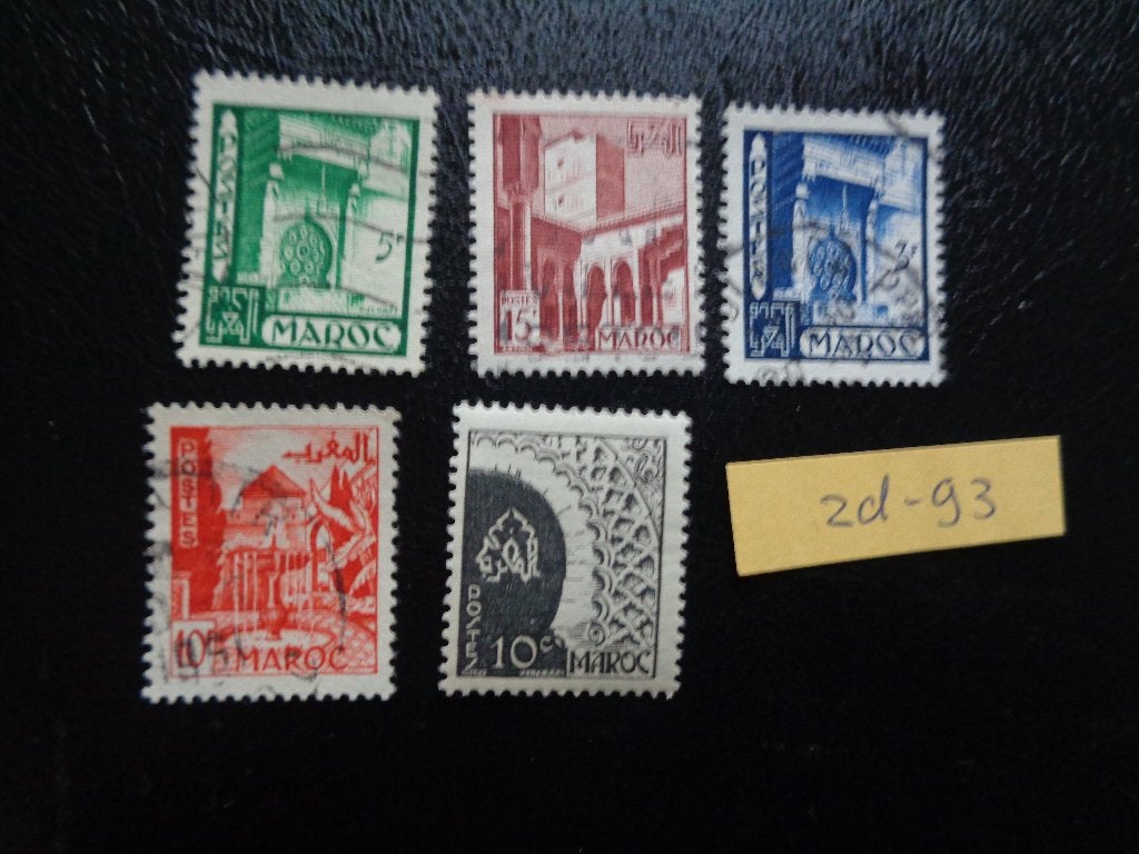 marokko - stads aanzichten 1949/1951 (zd-93), Ophalen of Verzenden, Marokko, Gestempeld