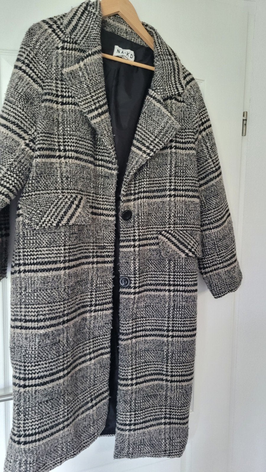 NA-KD Geruite Oversized Jas - Maat 34, NA-KD, Ophalen of Verzenden, Maat 34 (XS) of kleiner, Grijs