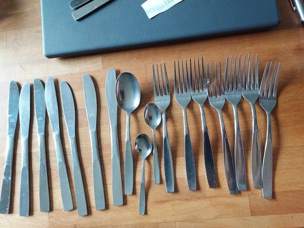 Ikea glasyer made in Japan vintage bestek, Ophalen, Gebruikt, Rvs of Chroom, Vaatwasserbestendig