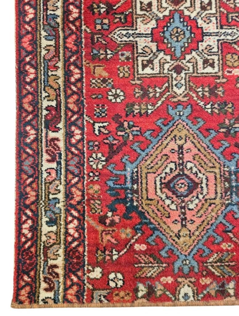 Vintage oosters wol Karaja vloerkleed loper floral 68x758cm, Crème, Gebruikt, Onbekend, 200 cm of meer
