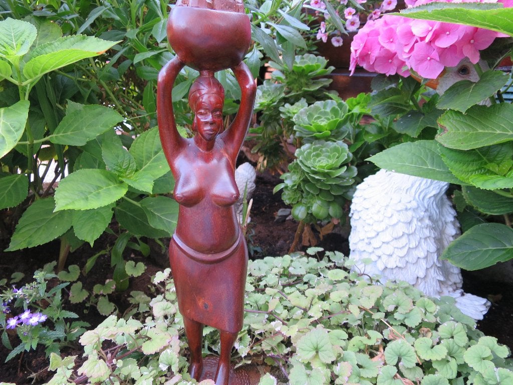 MOOI UIT HOUT GESNEDEN VROUW BEELD 45 CM, Ophalen of Verzenden