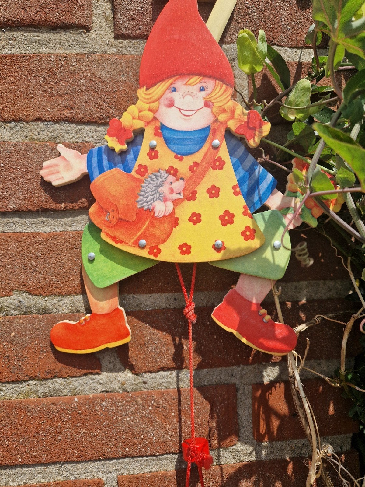 Trekpop Kabouter Jongen en Meisje - Houten Decoratie Babykam, Verzamelen, Ophalen of Verzenden, Gebruikt