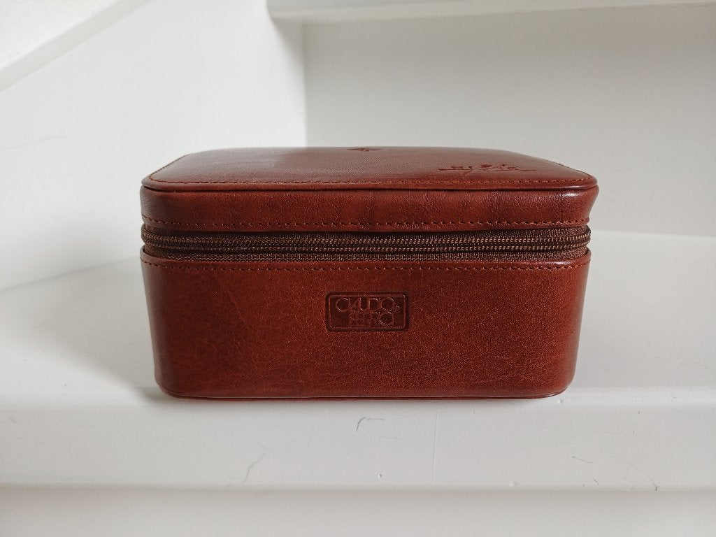 CLAUDIO FERRICI LEREN DOOSJE SIERADEN OF MAKE UP NIEUW, Ophalen of Verzenden, Nieuw, Bruin, Leer