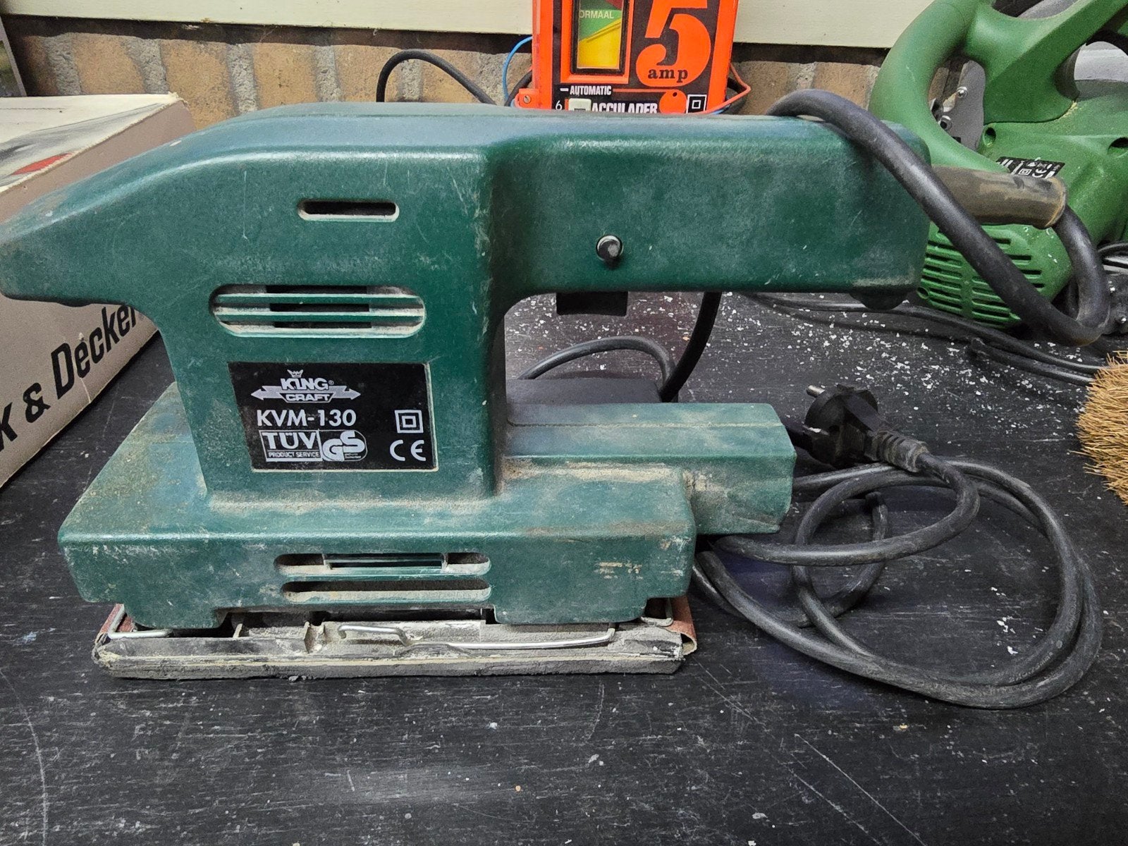 King Craft schuurmachine 130W - Prima werkend, Ophalen of Verzenden, Gebruikt, Minder dan 600 watt, Vlakschuurmachine
