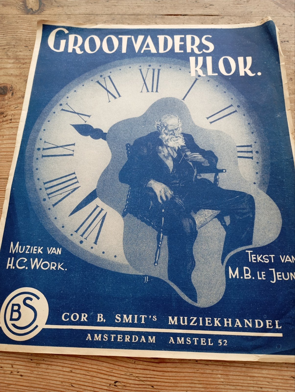 vintage Grootvaders klok Poster, Ophalen of Verzenden