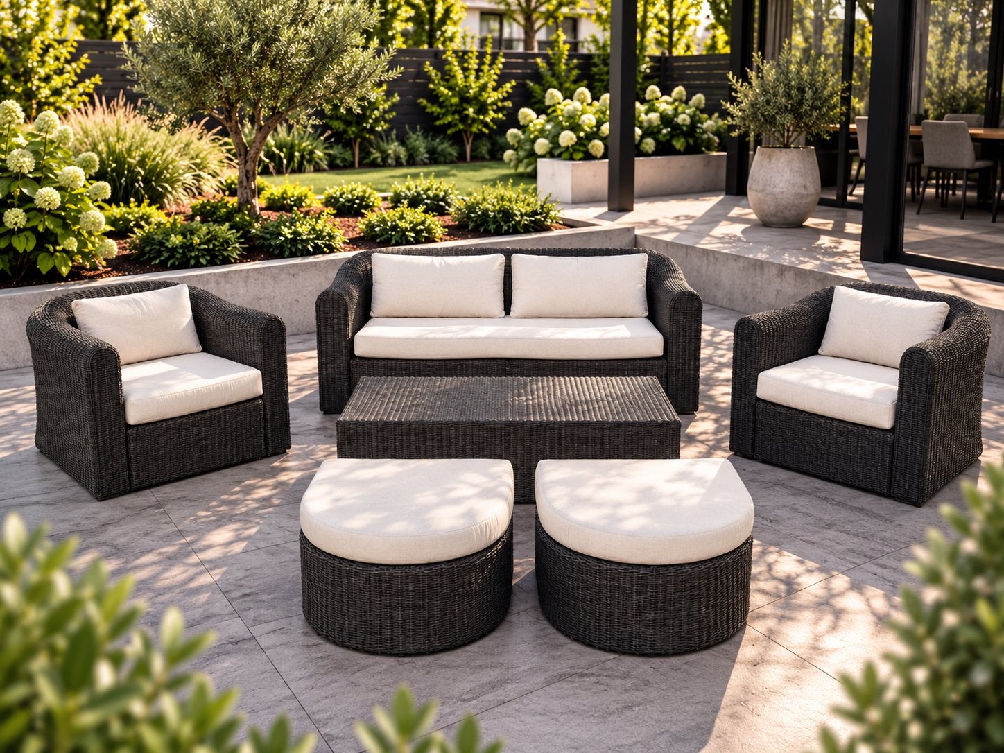 Borek Bali Loungeset, Ophalen, Zo goed als nieuw, Wicker, Bank