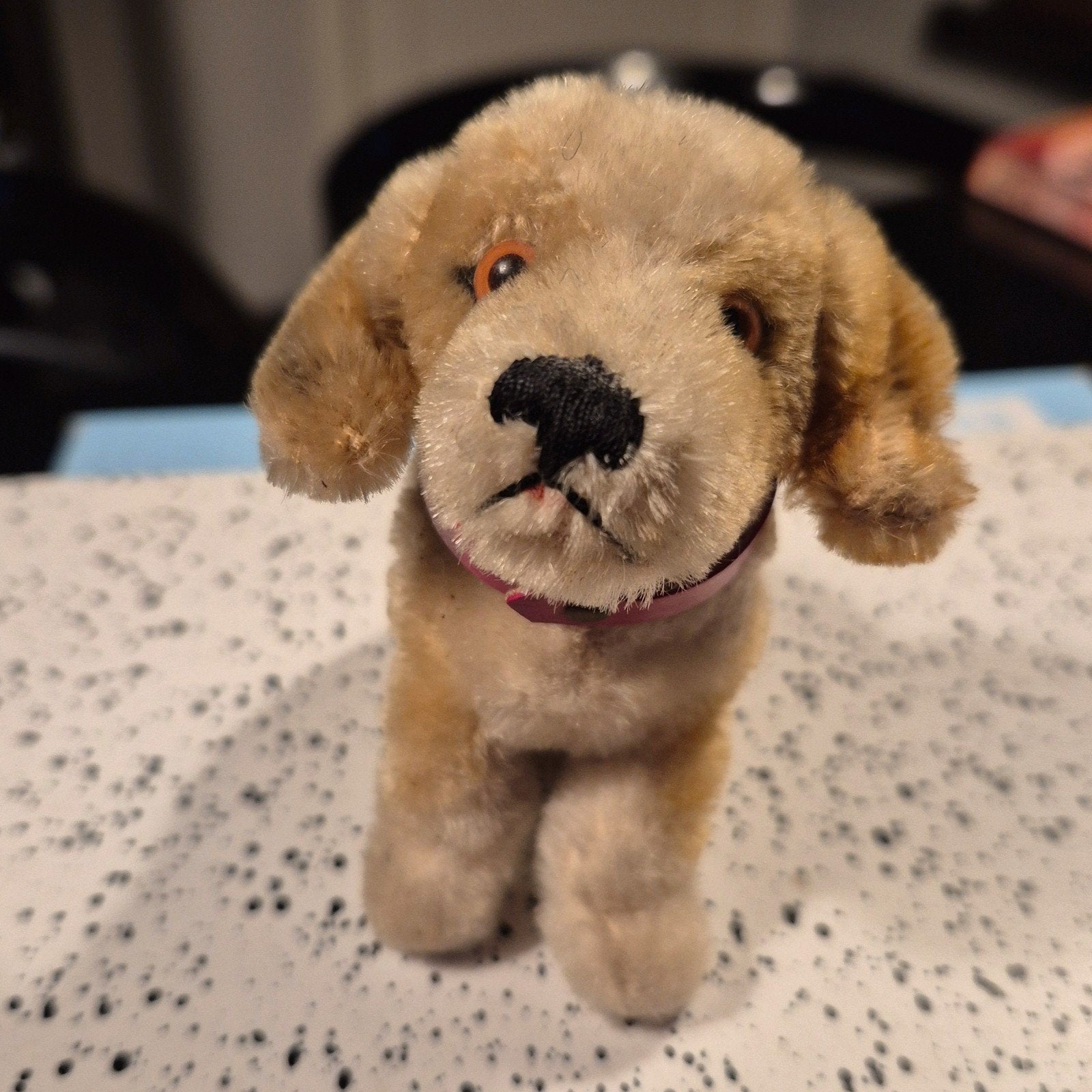 Zeldzame Vintage Steiff Biggie Beagle - 10cm met knop, Antiek en Kunst, Ophalen of Verzenden