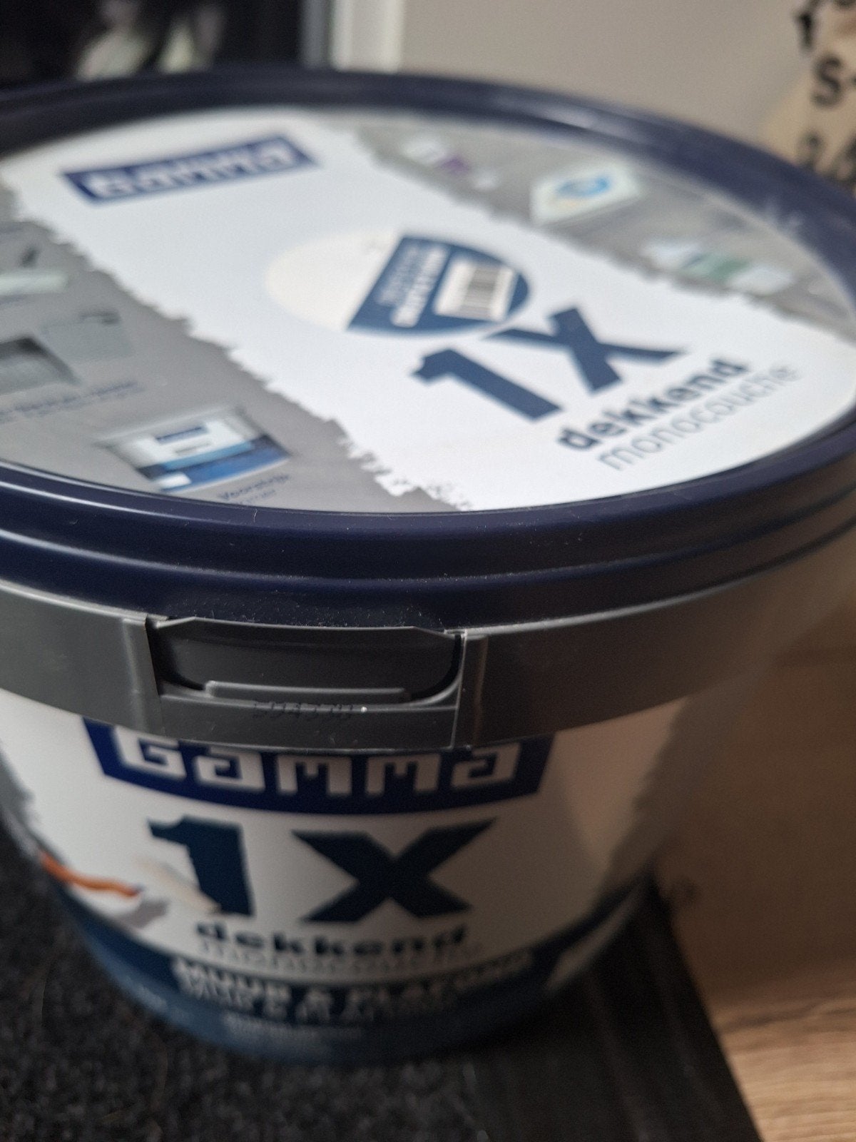 Gamma 1X Dekkend Monocouche Muur & Plafond Verf Wit 10L, Ophalen, 5 tot 10 liter, Wit, Nieuw