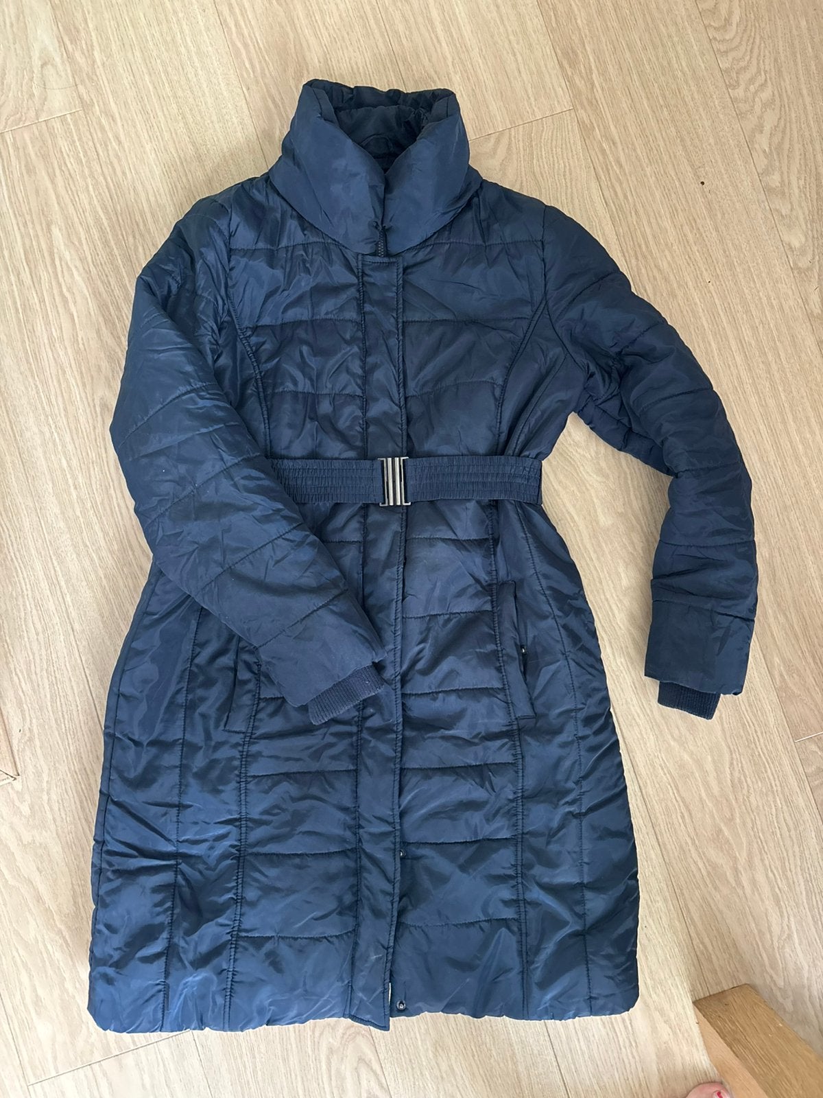 Mamalicious zwangerschap winterjas donkerblauw maat M, Kleding | Dames, Maat 38/40 (M), Overige typen, Blauw, Ophalen of Verzenden