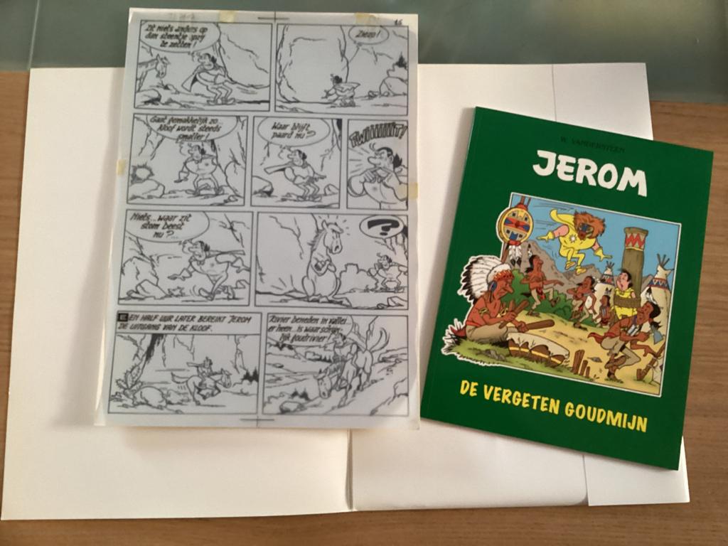 Jerom De vergeten goudmijn met originele tekening pagina, Boeken, Stripboeken, Eén stripboek, Ophalen of Verzenden, Zo goed als nieuw