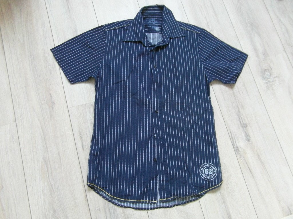 Tom Tailor - Blauw gestreept overhemd, Cuba - M, Kleding | Heren, Blauw, Tom Tailor, Zo goed als nieuw, Halswijdte 39/40 (M)