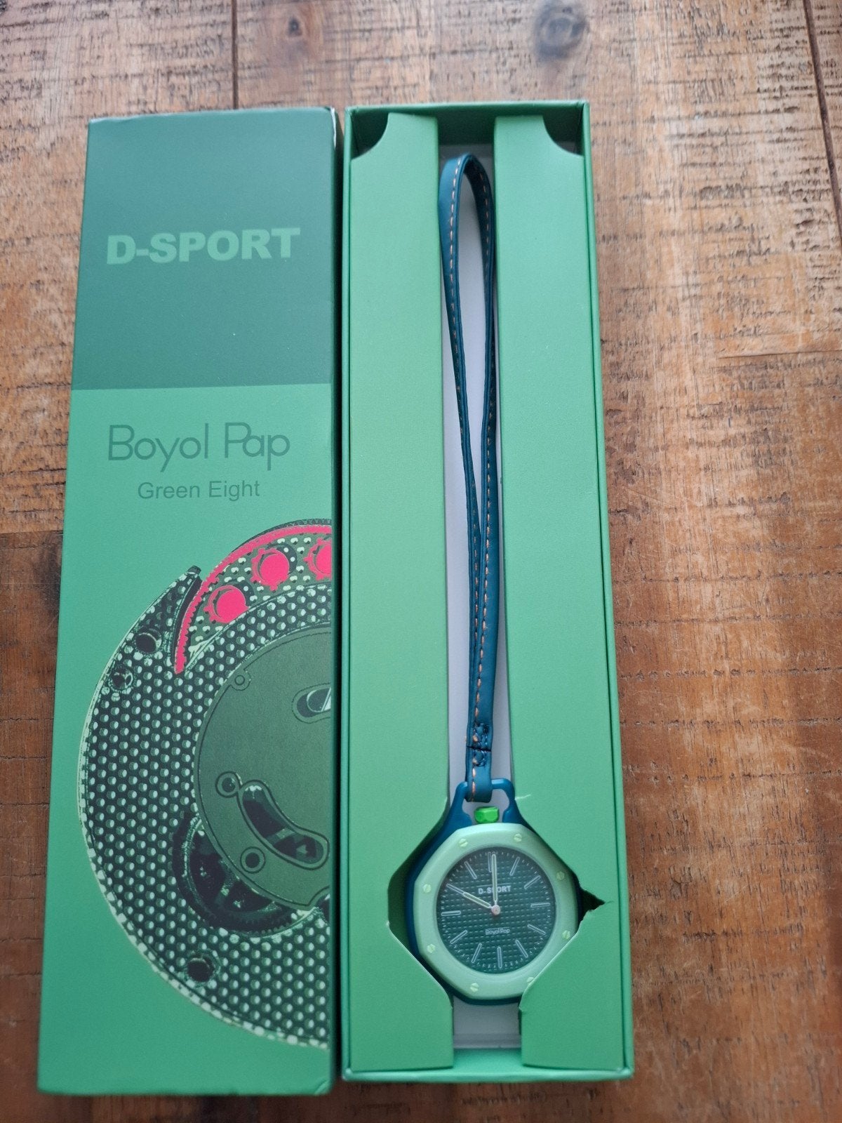 D-SPORT Boyol Pap Green Eight Zakhorloge - Nieuw in doos, Overige merken, Nieuw, Kunststof, Ophalen of Verzenden