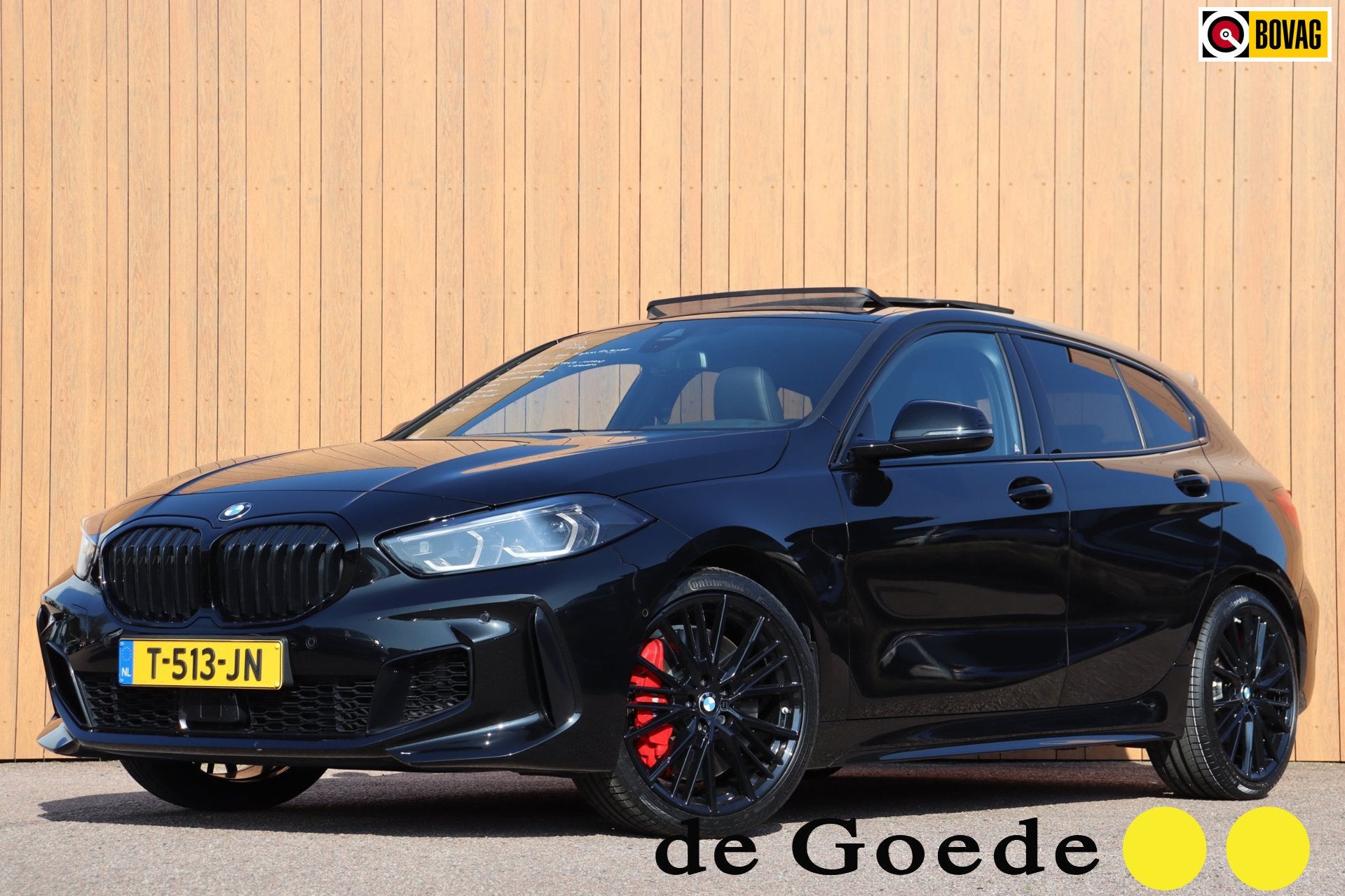 BMW 1-serie 128ti M-sport org-NL head-up schuifdak leer+vw, 15 km/l, 4 cilinders, Zwart, Nieuw