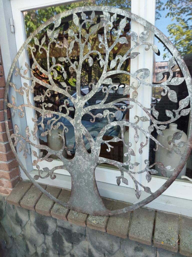 Zink levensboom XXXL 100 cm verzinkt muur wand versiering, Tuin en Terras, Tuinwanddecoratie, Ophalen of Verzenden, Nieuw