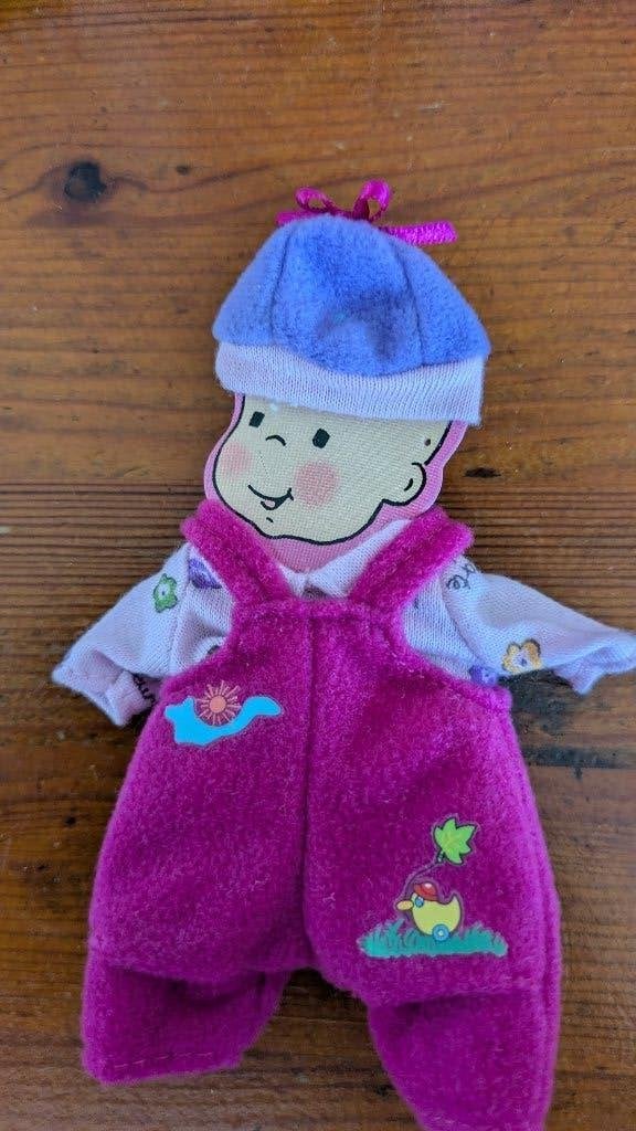 Mini Baby Born kledingset - Velours tuinbroek + muts, Ophalen of Verzenden, Zo goed als nieuw, Babypop