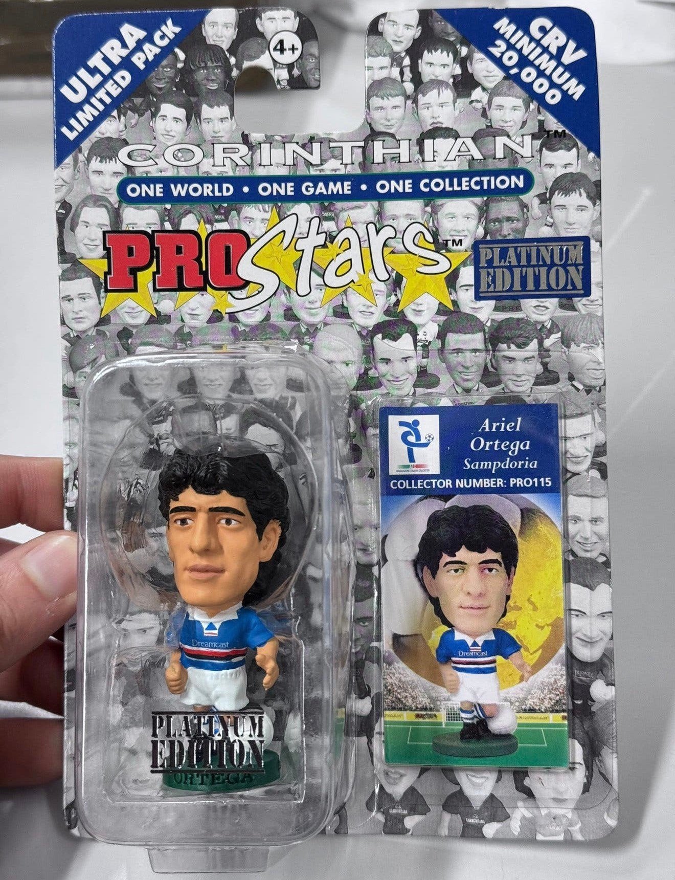 Ariel Ortega Sampdoria PRO115 Blister Prostar Voetbal-pop, Buitenlandse clubs, L, Nieuw, Beeldje of Poppetje