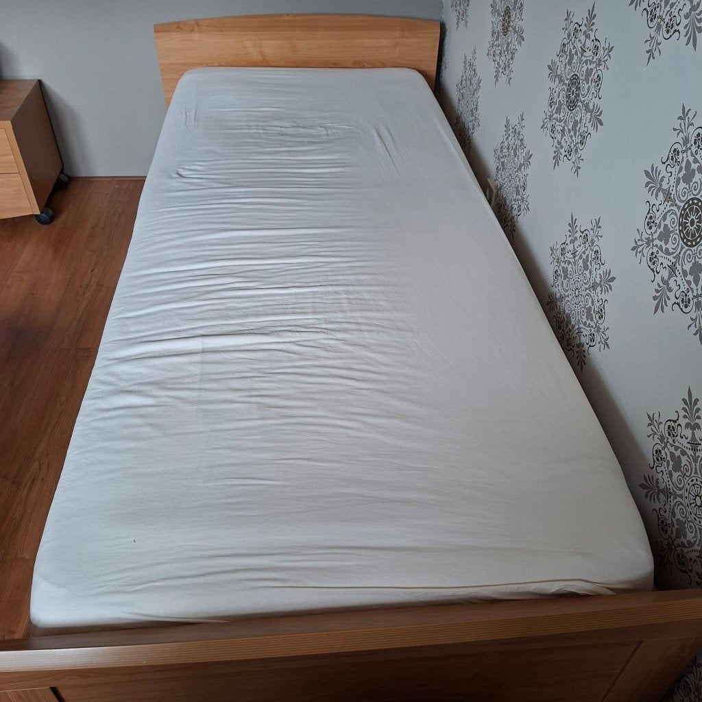 1 persoonsbed 90x210, Ophalen, 90 cm, Eenpersoons, Bruin