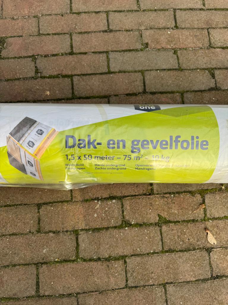 Nieuwe rol Pro dak- gevel folie. Afmetingen: 1,5 x 50 meter., Doe-het-zelf en Verbouw, Isolatie en Afdichting, Overige materialen