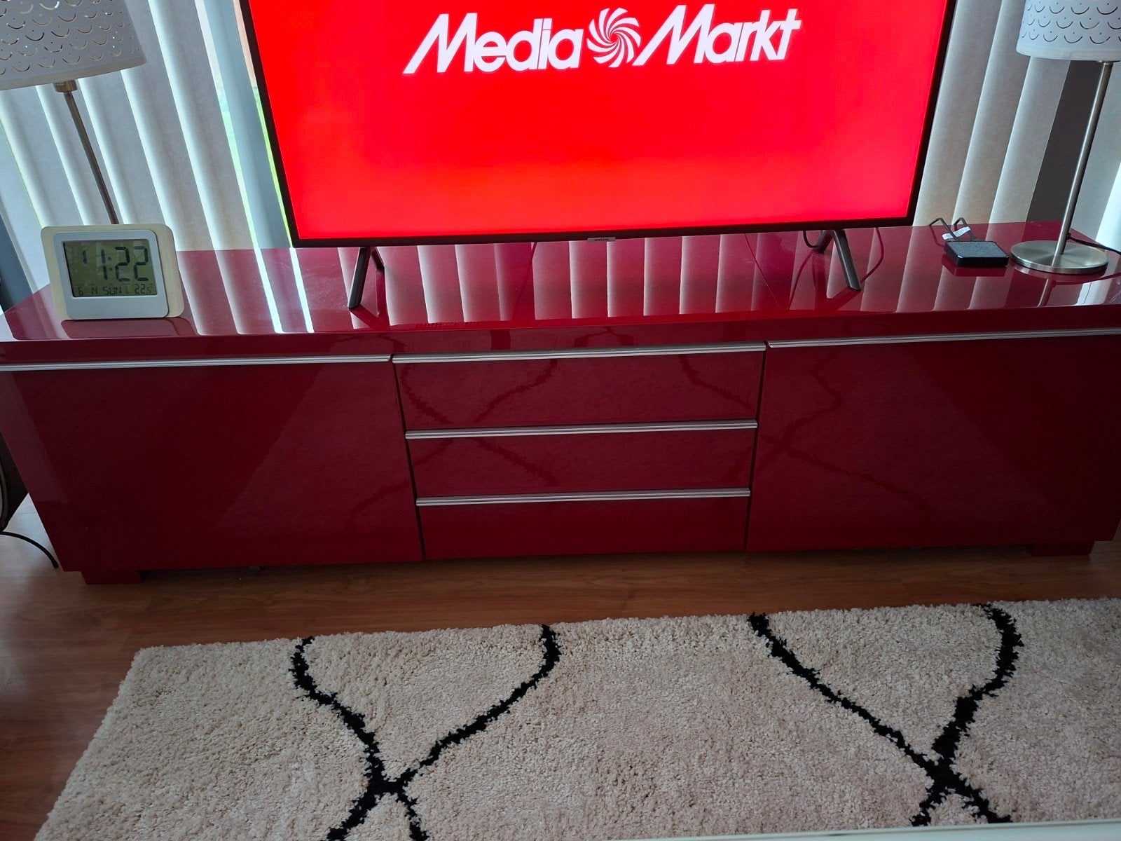 Ikea Besta Burs TV-meubel hoogglans, Ophalen, Overige materialen, Gebruikt, 150 tot 200 cm