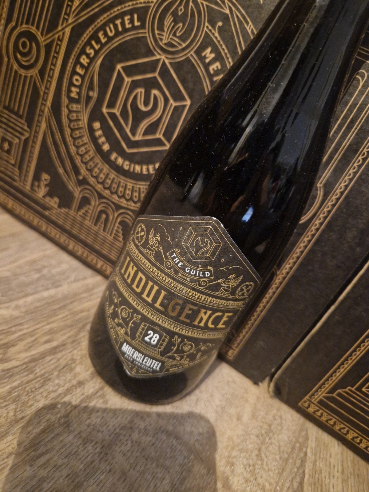 Moersleutel Indulgence 28 Bierfles, Verzamelen, Biermerken, Ophalen of Verzenden, Nieuw, Flesje(s), Overige merken