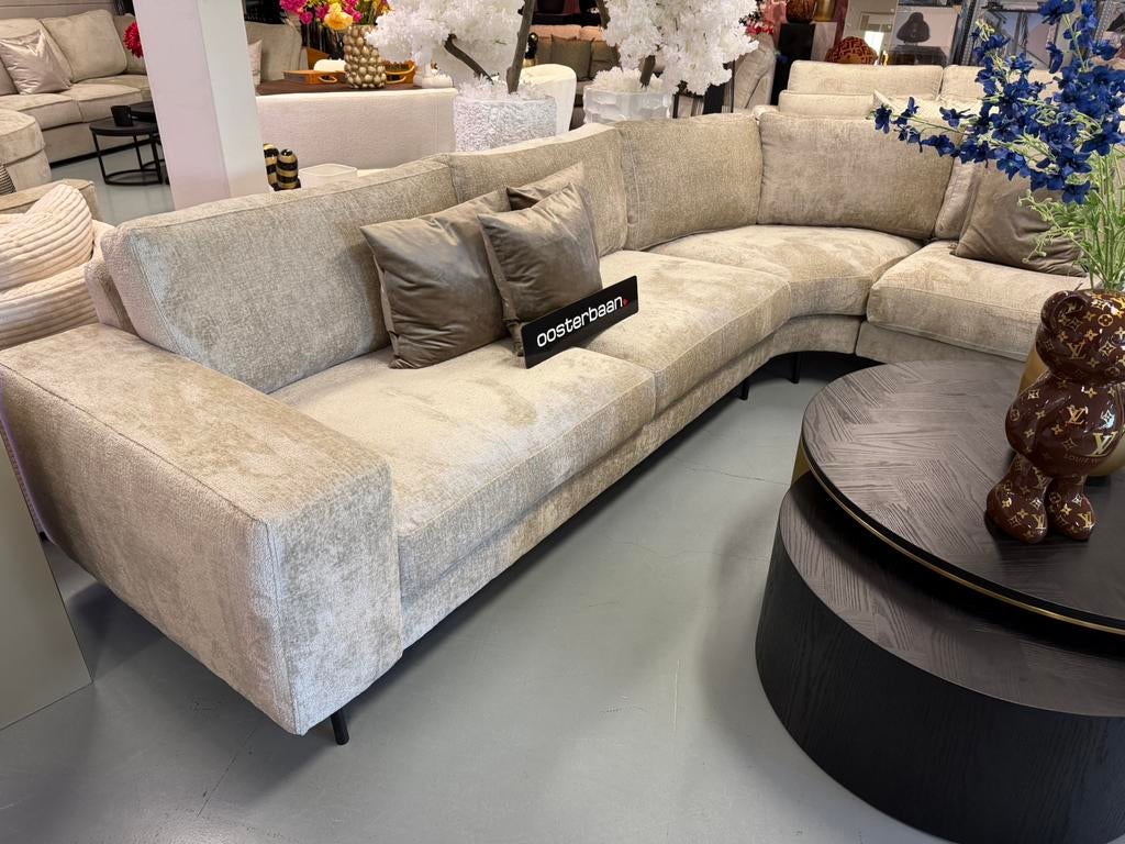 Luxe Teddy Velvet Hoekbank Hoekbank Rondo 310x250cm NIEUW, Huis en Inrichting, Info@oosterbaanwonen.nl, Venus 31 8448CE Heerenveen