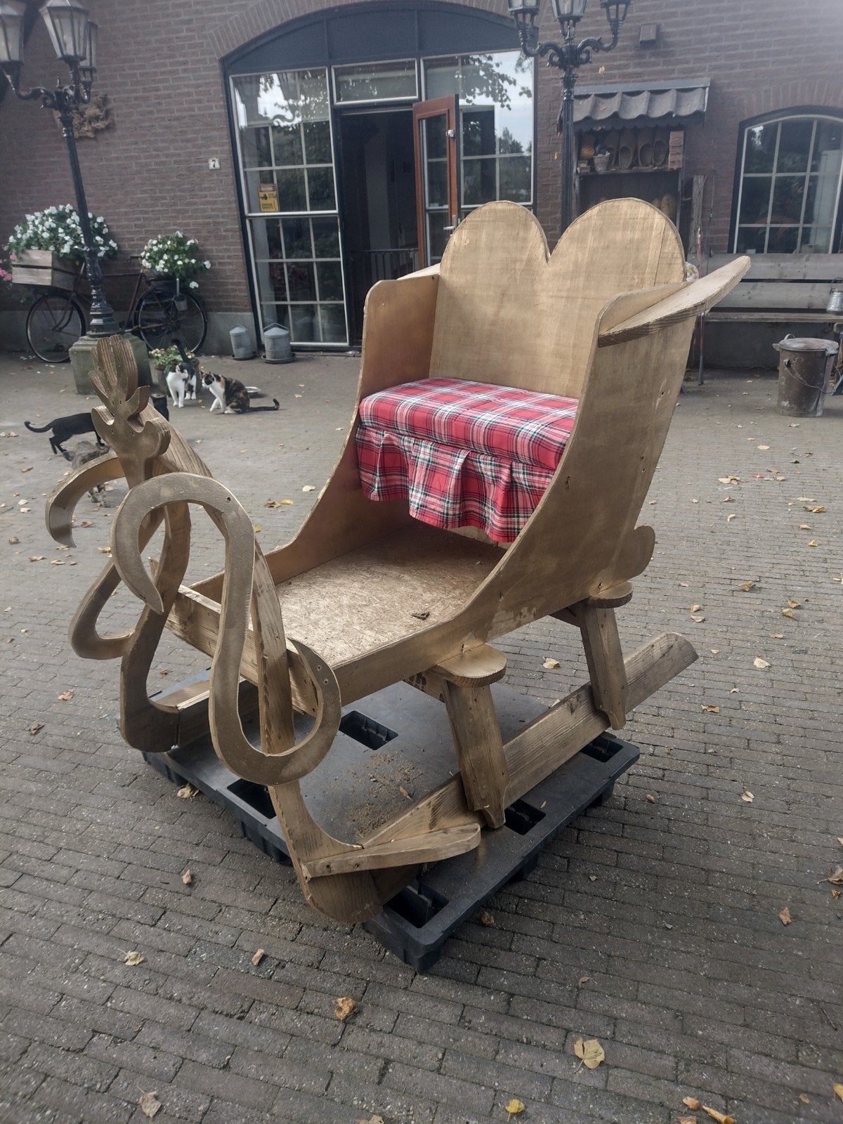 arreslee voor kerstdecoratie, Ophalen