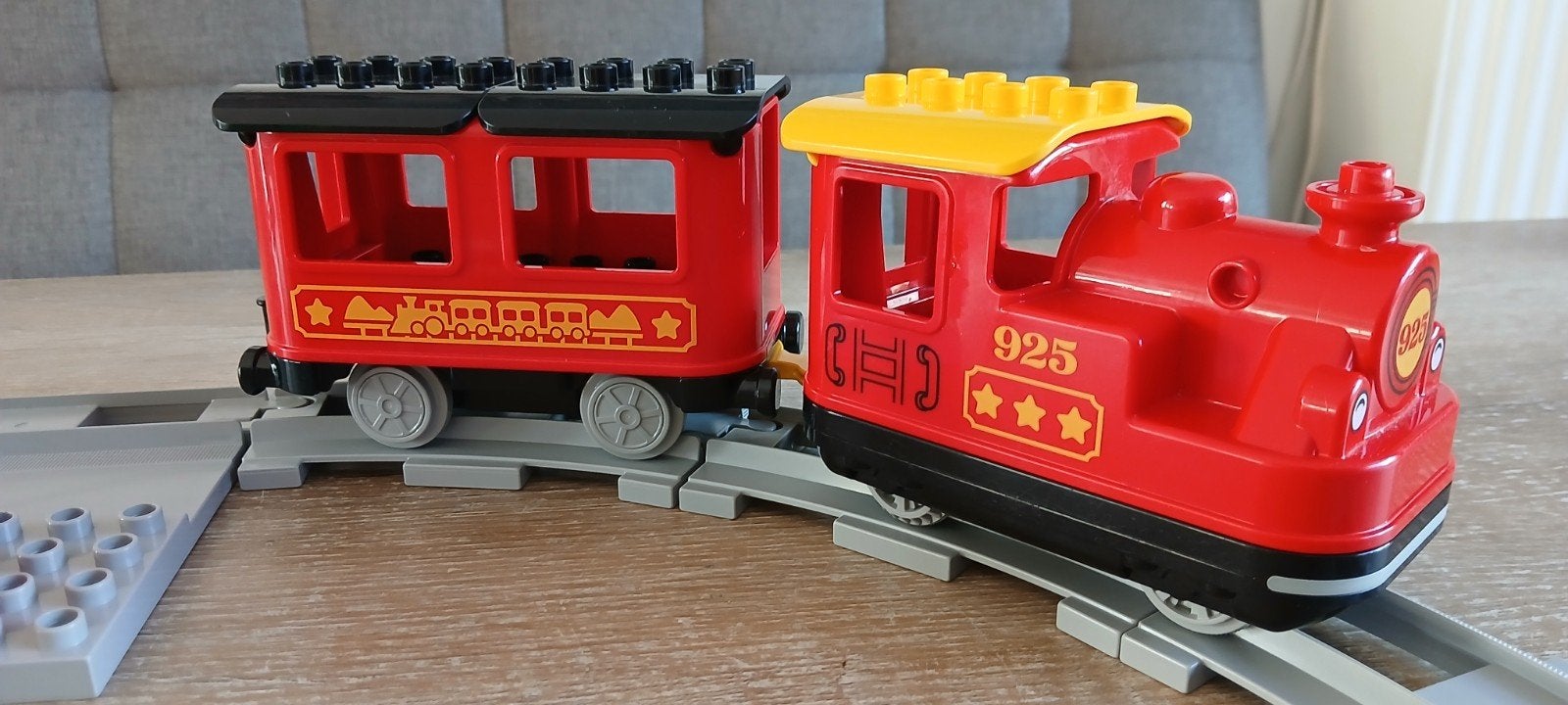 10874 Lego Duplo elektrische trein push and go met Rails, Gebruikt, Overige thema's, Ophalen of Verzenden, Duplo