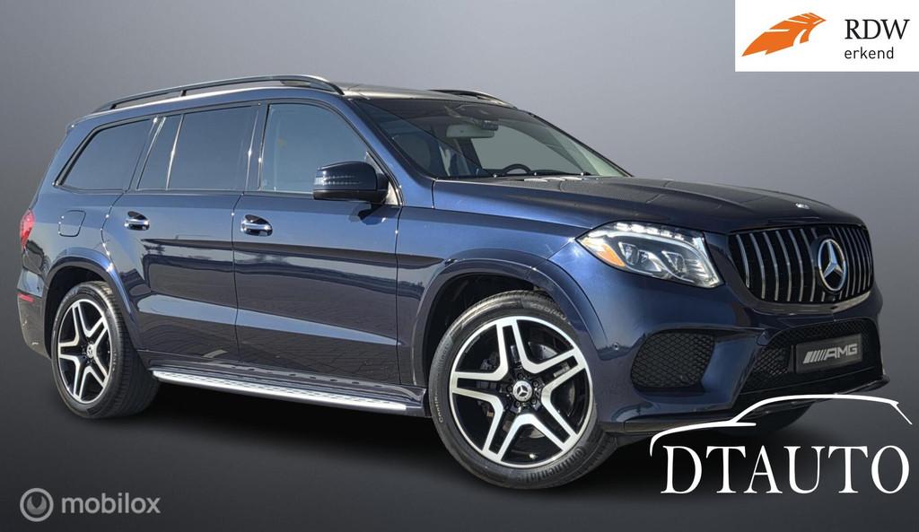 Mercedes GLS 500 4MATIC 7P AMG Lucht Pano Harman/Kardon VOLL, Auto's, Gebruikt, Blauw, 7 stoelen, Leder