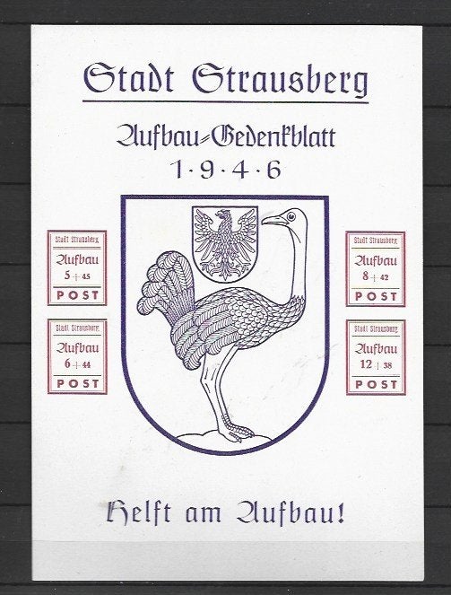 Duitsland blok Stadt Strausberg postfris, Ophalen of Verzenden, 1990 tot heden