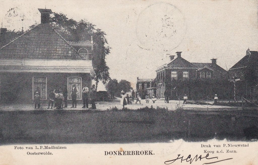 Donkerbroek, Volk, 1902., Verzenden, Voor 1920, Gelopen, Friesland