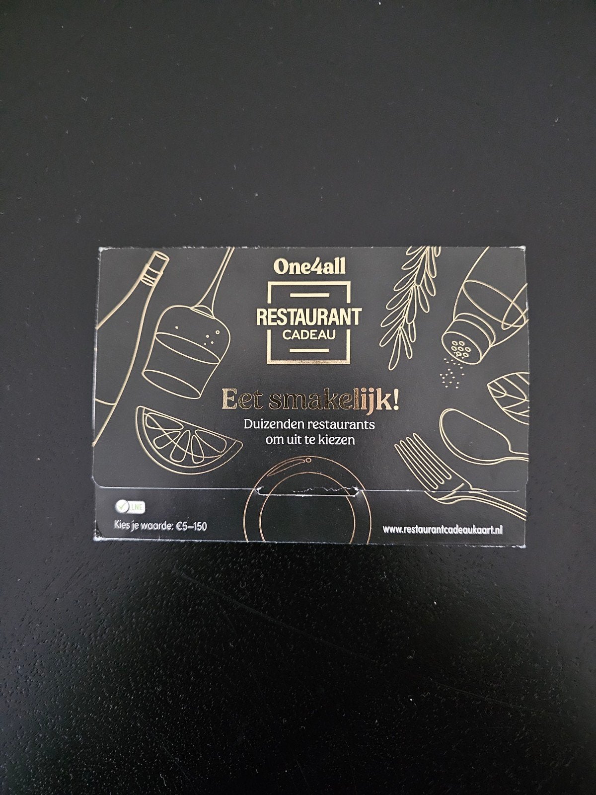 Restaurant Cadeaukaart one4all t.w.v. € 50,00, Tickets en Kaartjes, Kortingen en Cadeaubonnen, Eén persoon, Cadeaubon