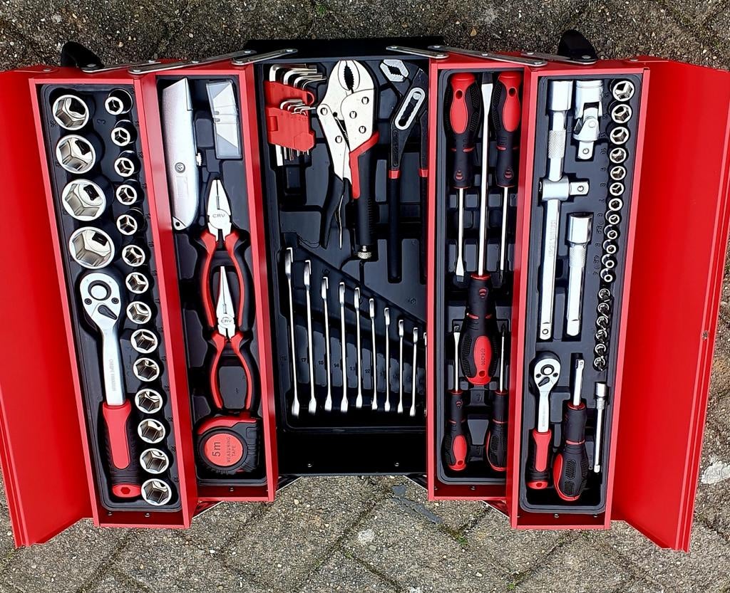 Inklapbare gereedschapskoffer/gereedschapsset 85 delig NIEUW, Doe-het-zelf en Verbouw, Gereedschap | Handgereedschap, Nieuw, Ophalen of Verzenden