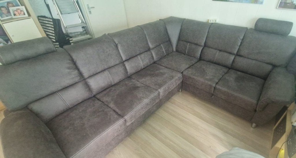 Hoekbank met slaapfunctie 268x219!!, Ophalen, Zo goed als nieuw, Tweepersoons, Overige maten