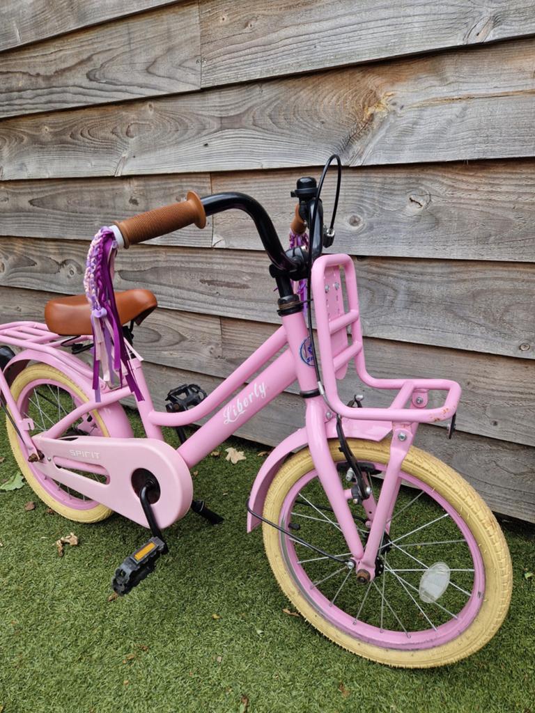 Roze kinderfiets Spirit Liberty 16 inch, Ophalen