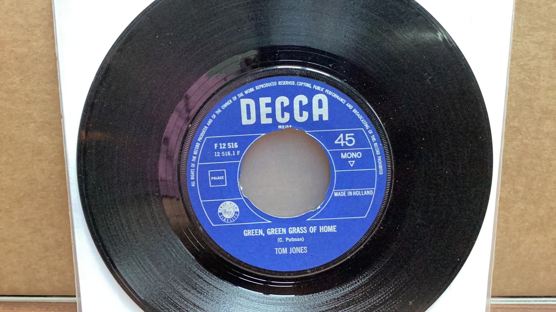 Tom Jones.  Green green gras of home., Ophalen of Verzenden, Zo goed als nieuw, Pop