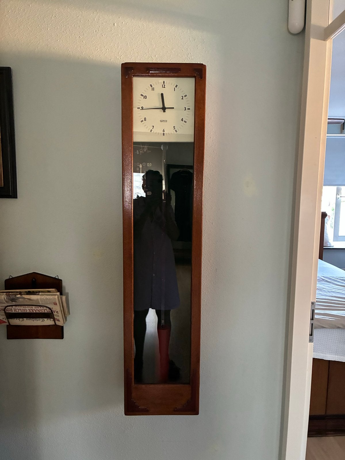 Vintage Gents wandklok met spiegel, Ophalen