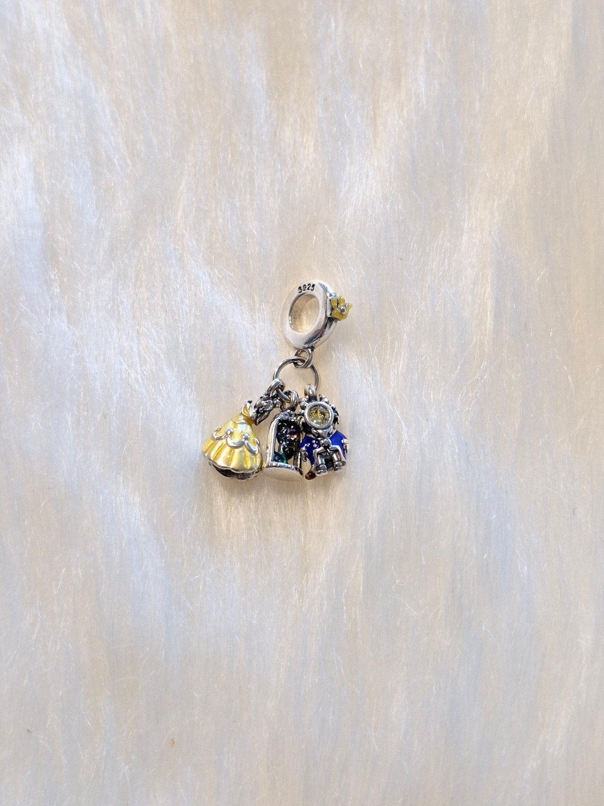 Pandora Disney Belle & Beest bedel 925 zilver, Pandora, Ophalen of Verzenden, Zo goed als nieuw, 1 bedel