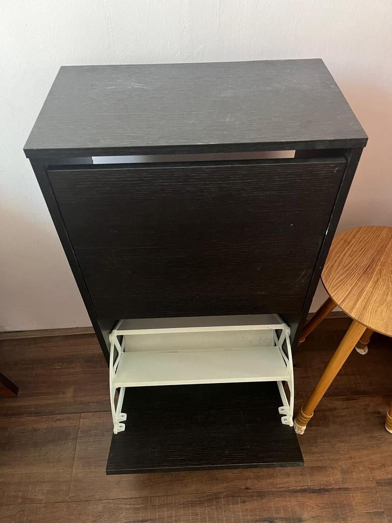 Donkerbruin schoenenkastje met twee vakken, Ophalen, Gebruikt, Modern, functioneel