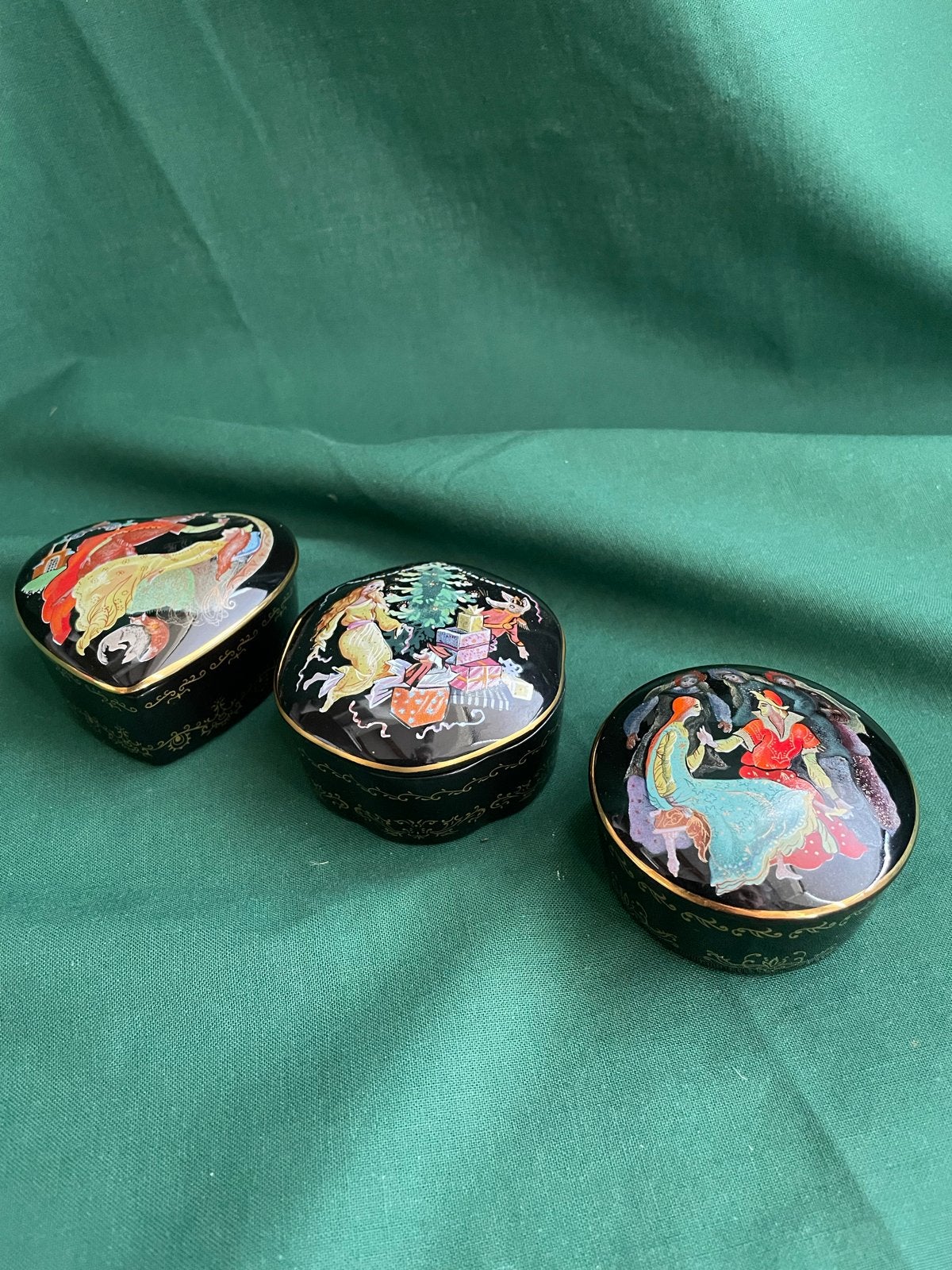 Set van 3 Franklin Mint porseleinen sprookjesdoosjes, Ophalen of Verzenden