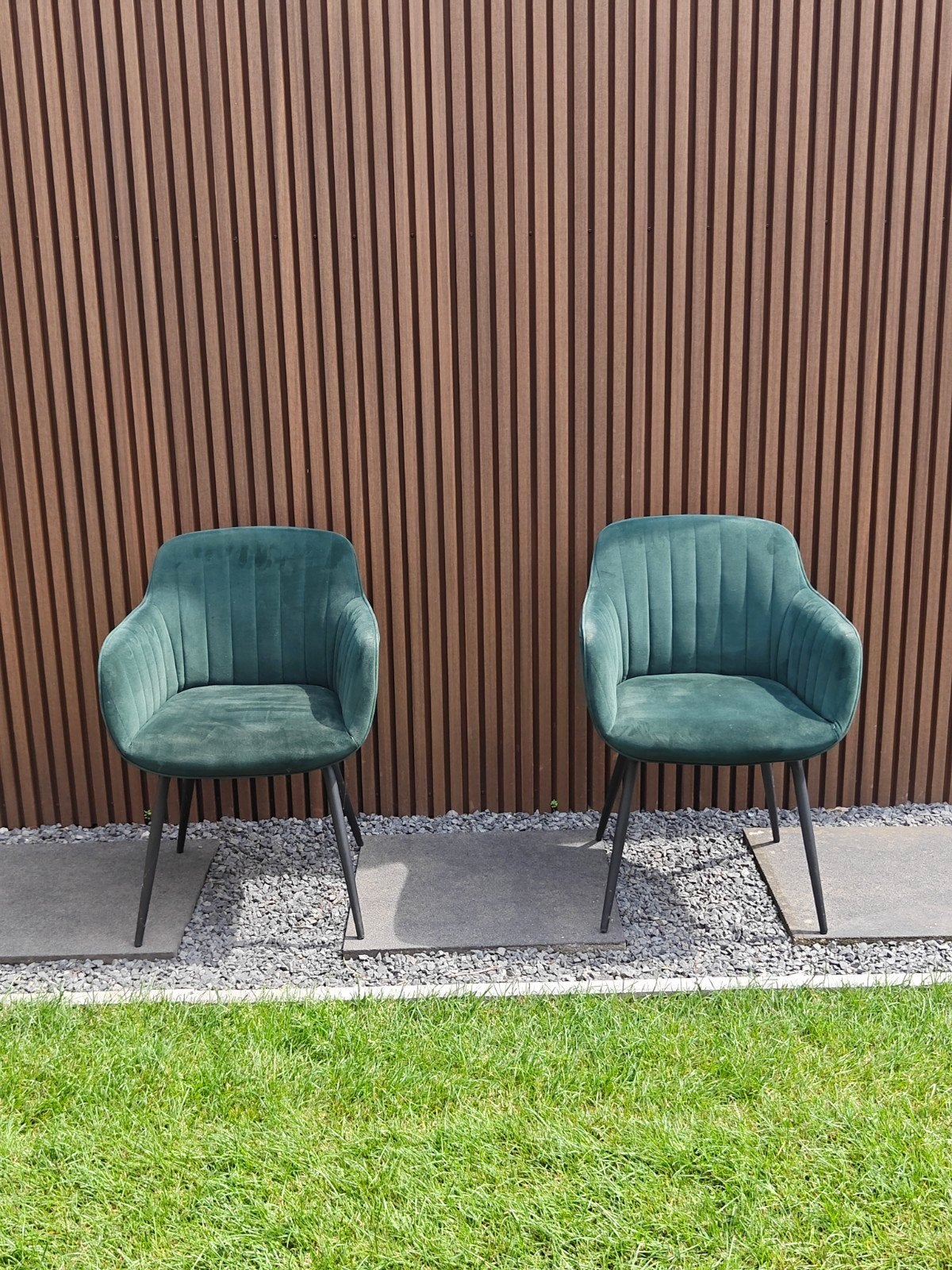 2 Kwantum eetkamerstoelen velvet groen, Ophalen, Twee, Overige kleuren, Zo goed als nieuw