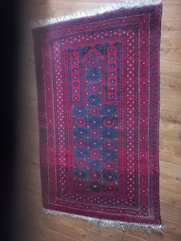 Perzisch bidkleedje, Ophalen of Verzenden, Gebruikt, Rood, Rechthoekig