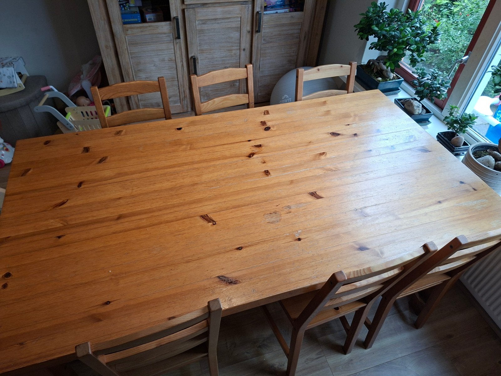 Houten eettafel B100xL180xH75 (zonder stoelen), Huis en Inrichting, Tafels | Eettafels, Gebruikt, 100 tot 150 cm, Ophalen of Verzenden