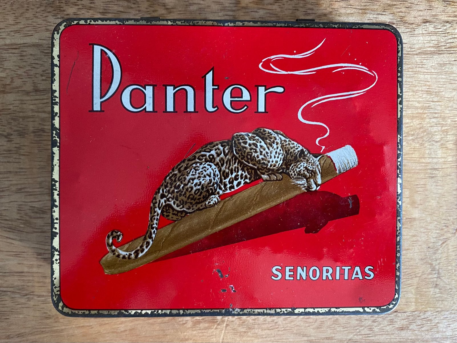 Panter senoritas sigarenblikje veenendaal, Verzamelen, Ophalen of Verzenden, Gebruikt, Overige, Overige merken